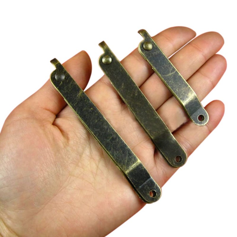 Dophee 2Pcs Antique Bronze Rotatable Folding Lid Support Stay Hinges for Home Furniture Cabinet Wooden Boxes Cases Display - 5.71"x 3.31"x 0.43 - Image 3